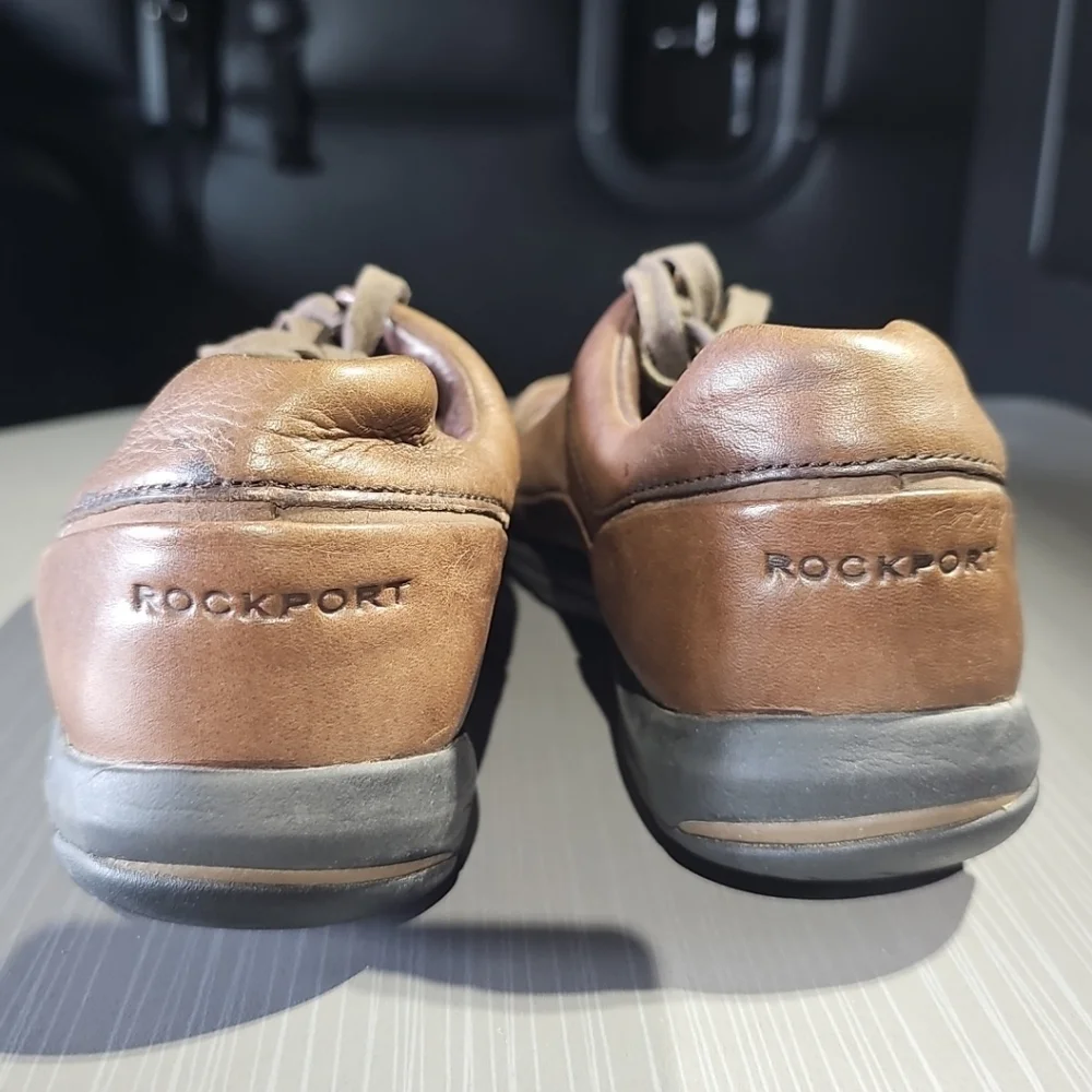 Rockport Adidas Adiprene Brown Leather Comfort Shoes Men's 9.5M Good PreOwned‎